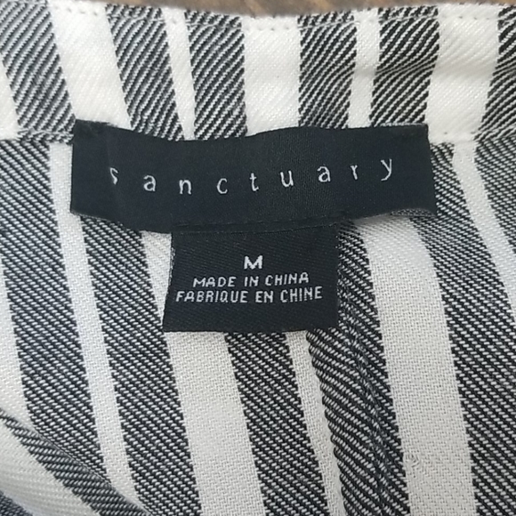 Sanctuary Striped Sleeveless Tie Front Tank Medium - Picture 5 of 6